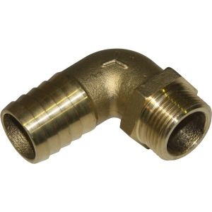BRASS 90' CONNECTOR 3/4"BSP-25mm HOSE (click for enlarged image)